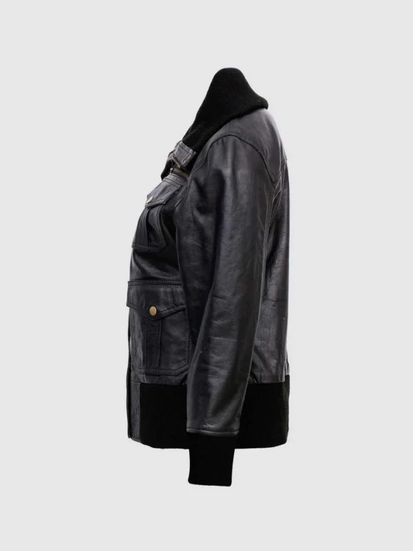 Classic Womens Black Bomber Jacket