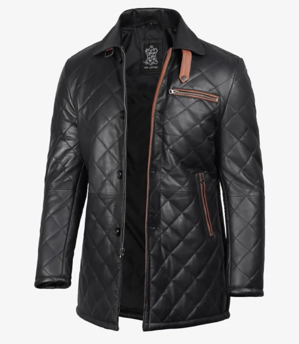 Black and brown leather outerwear