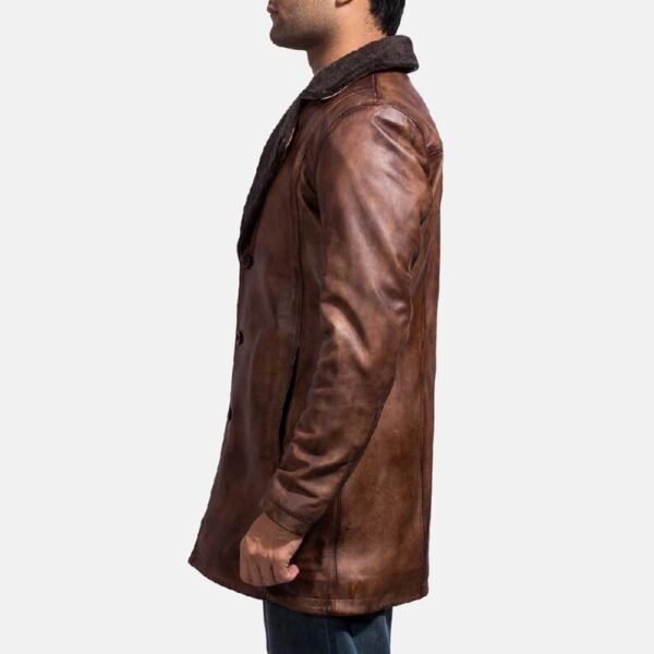 Cognac brown shearling coat