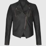 Black Flame Womens Biker Leather Jacket