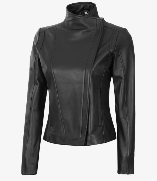 Arezzo Black Leather Cafe Racer Jacket