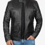 Mens Cafe Racer Jacket Black