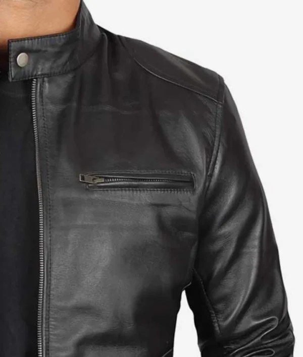 Mens Cafe Racer Jacket Black
