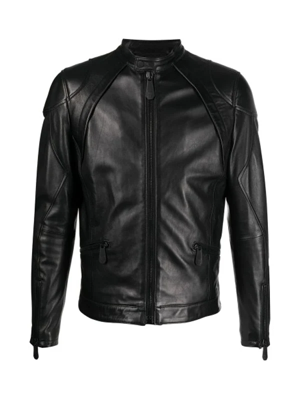 Mens Classic Moto Leather Biker Jacket