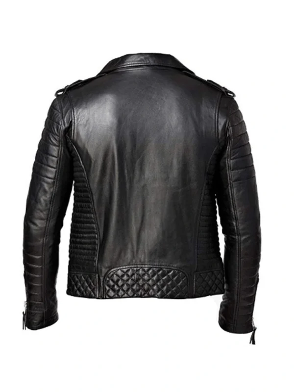 Men’s Leather Quilted Biker Jacket