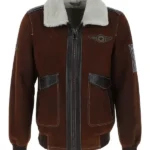 NC Air Force Brown Sheepskin Pilot Jacket
