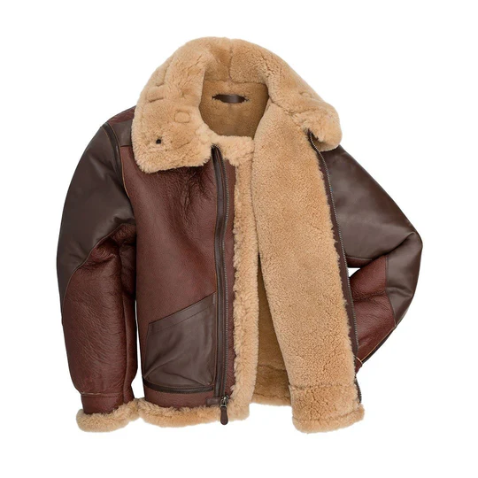 Mens Aviator George Bomber Leather Jacket