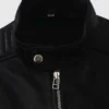 Womens Quilted Cafe Racer Leather Jacket