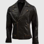 Men Soft Sheep Leather Quilted Jacket