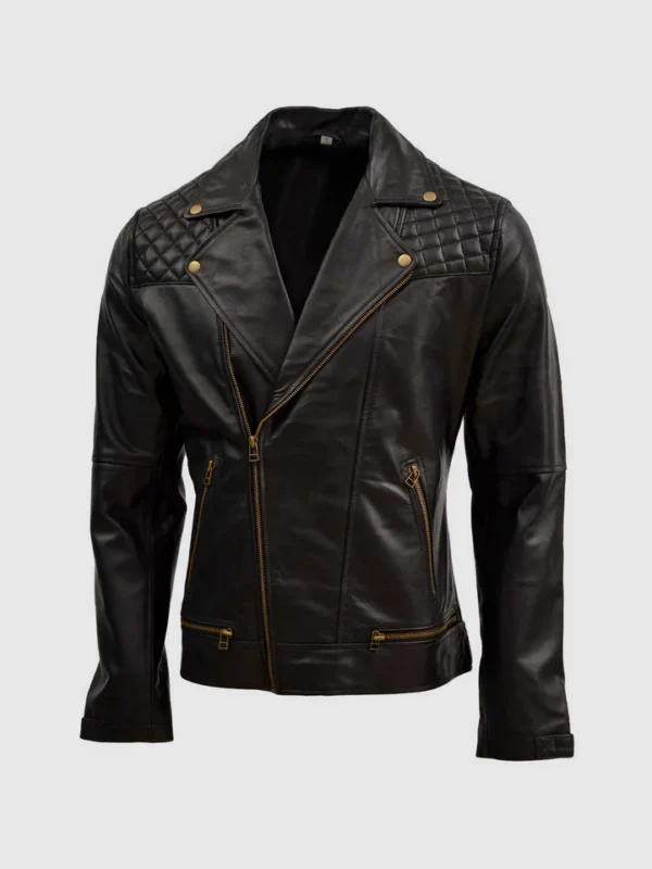 Men Soft Sheep Leather Quilted Jacket