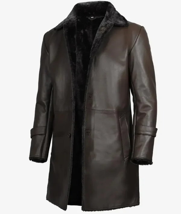 Shearling trench coat for men