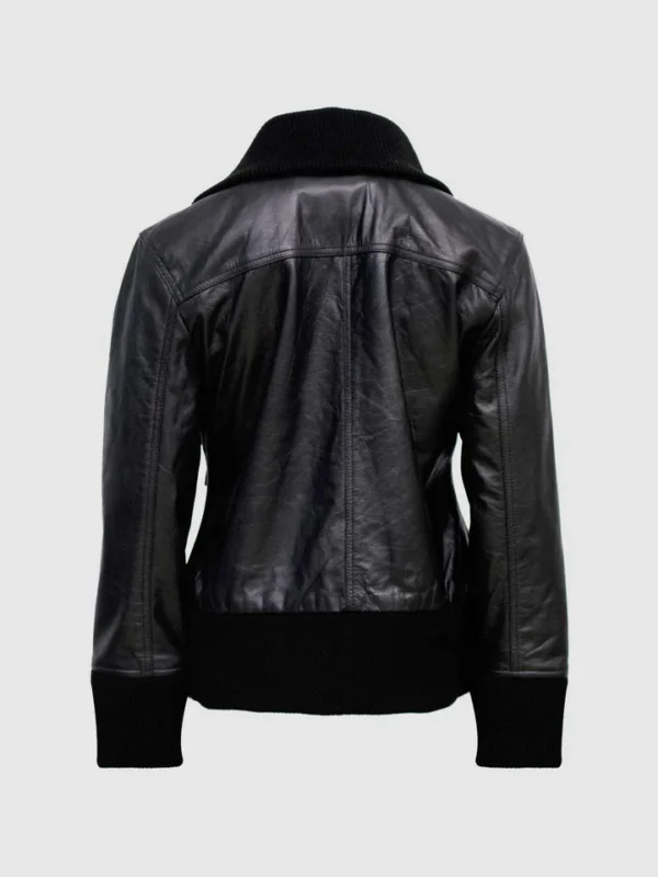 Classic Womens Black Bomber Jacket