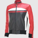Street Wear Mens Leather black Bomber jacket