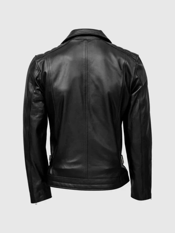 Textured leather motorcycle jacket