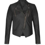 Black Flame Womens Biker Leather Jacket
