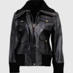 Classic Womens Black Bomber Jacket