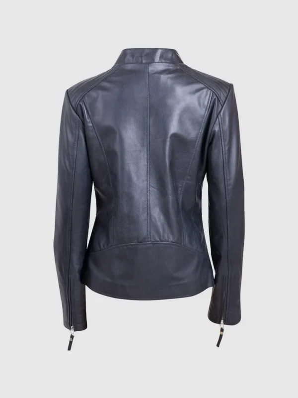 Womens Black Leather Moto Jacket