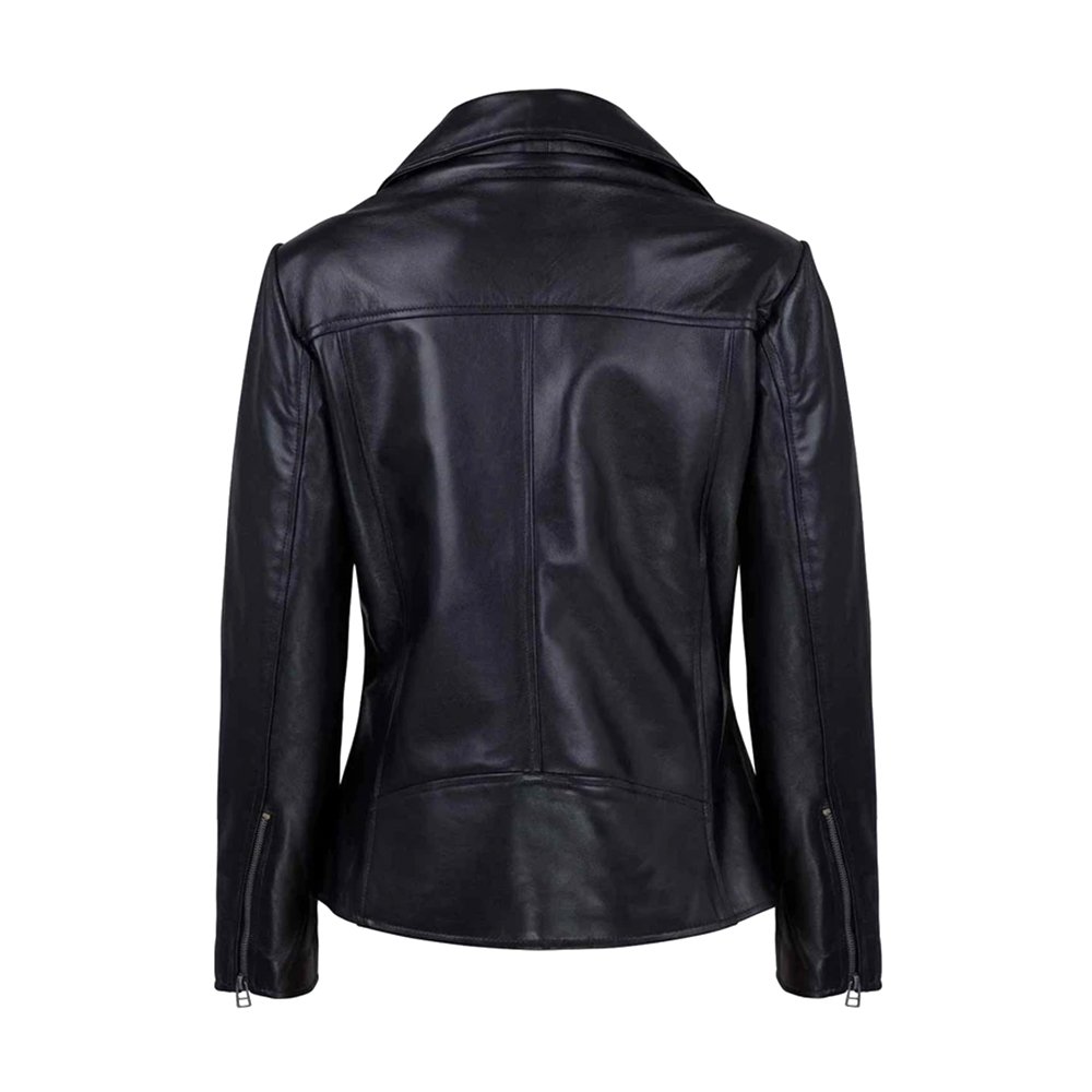 Womens Sheep Leather Biker Jacket