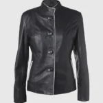 Onyx Outline Womens Leather Blazer
