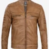 Men's café racer leather jacket