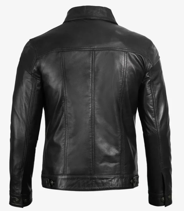 Men's classic black trucker jacket