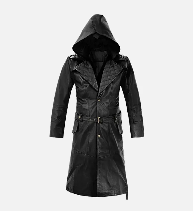 Rylar Hooded Leather Duster Coat