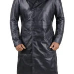 Classic Men's Winter Leather Chesterfield Coat