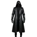 Quivon Hooded Men's Winter Leather Overcoat