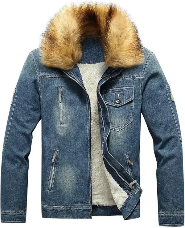 Denim Jacket Sheepskin Collar
