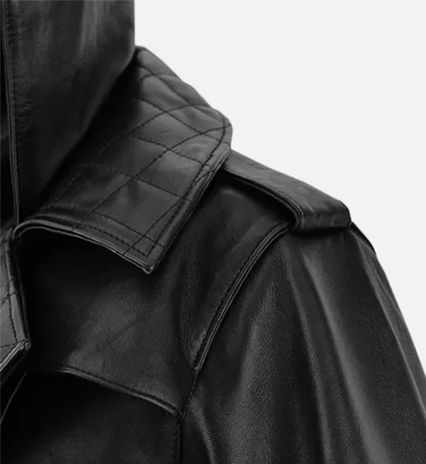 Rylar Hooded Leather Duster Coat