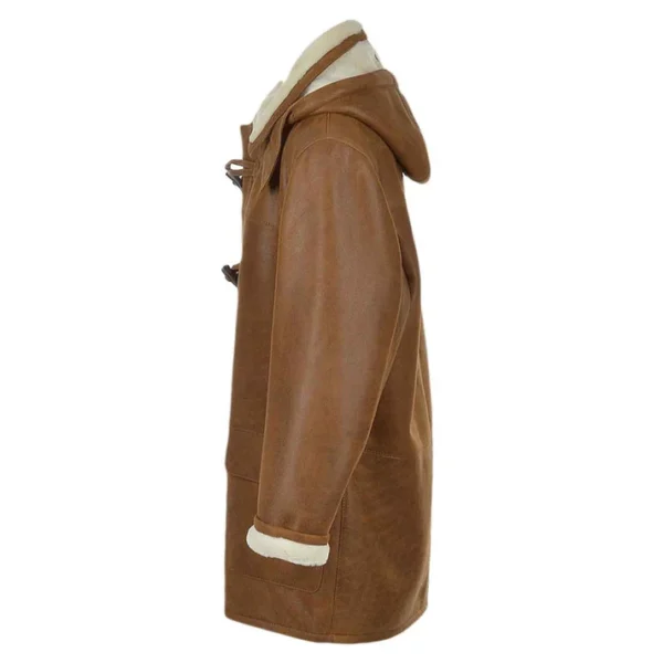 Vylor Hooded Shearling Leather Coat