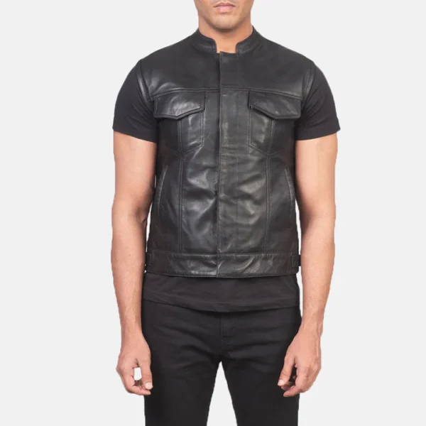 Atlas-black-leather-riding-vest