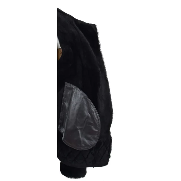 Women Black Sheepskin Aviator Leather Jacket