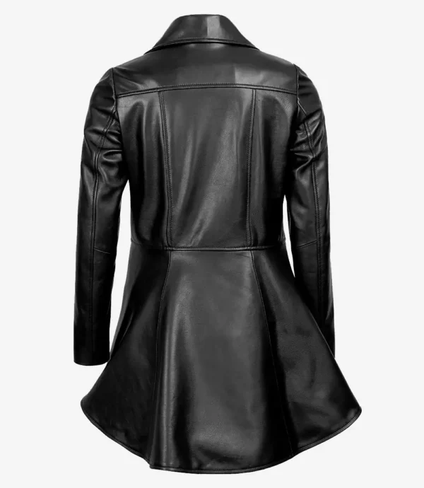 Womens Black Peplum Leather Jacket