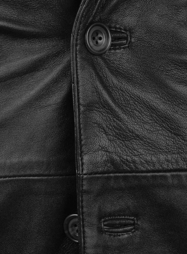 Men Black Quilted Modern Leather Blazer