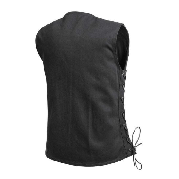 Women Black Motorcycle Twill Vest
