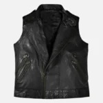 Men Black Summit Rider Leather Vest