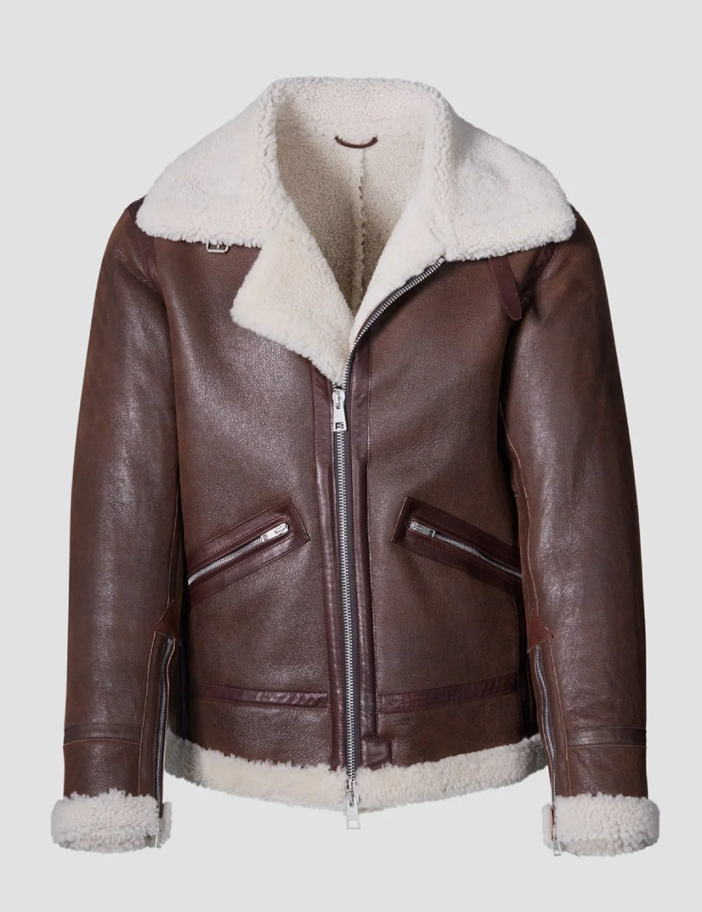 Women Brown Aurora Shearling Aviator Jacket