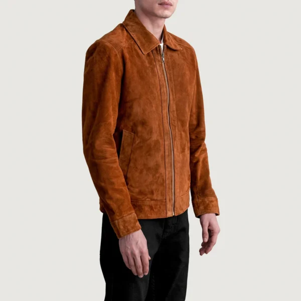 Men Inferno Brown Suede Leather Jacket