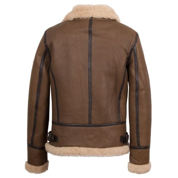 Women Brown Hooded Shearling Leather Jacket