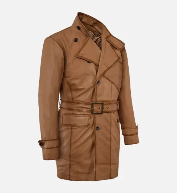 Men Royal Flying Tan Burnished Leather Coat