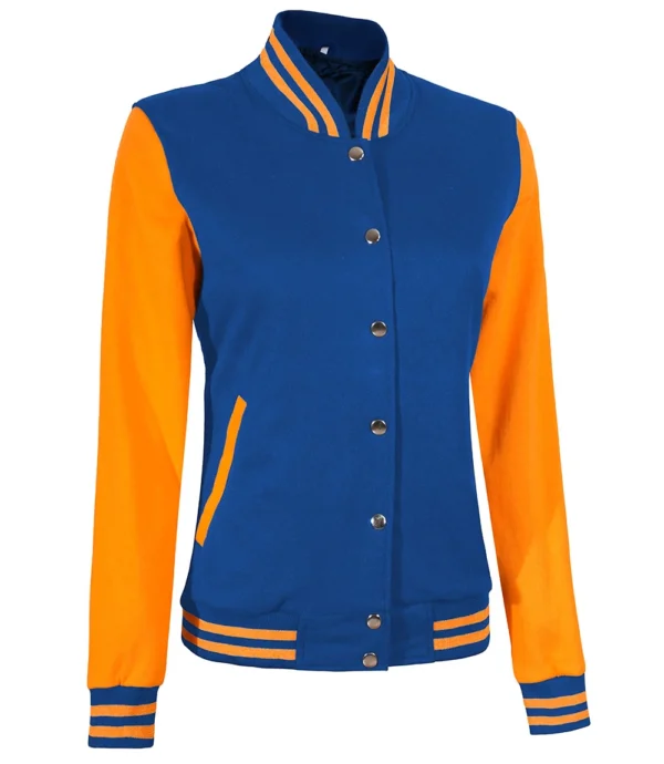 Womens Yellow and Royal Blue Varsity Jacket