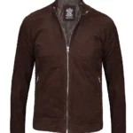 Men Classic Dark Brown Suede Jacket