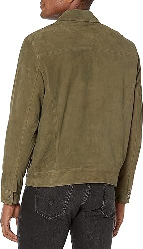 Mens Suede Trucker Jacket