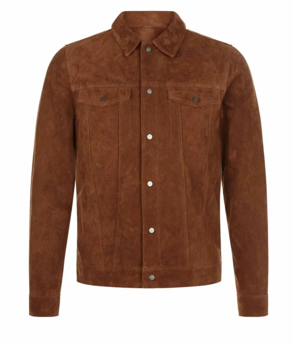 Mens Dicke Brown Seude Leather Jacket