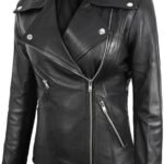 Womens Black Leather Biker Jacket