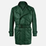 Men Royal Flying Green Burnished Leather Coat