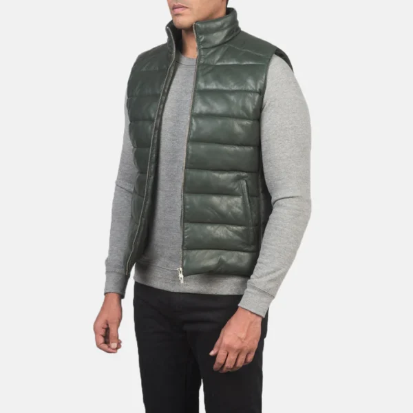 Green-puffer-vest-outerwear