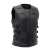 Women Katana Black Motorcycle Leather Vest