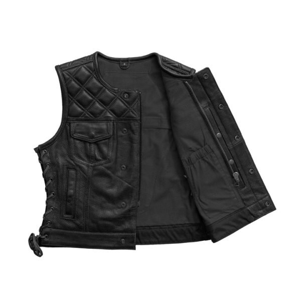 Women Bonnie Perforated Motorcycle Leather Vest